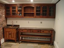 Arts And Crafts Quartersawn Oak Bar, Sink, & Cabinet 1 small