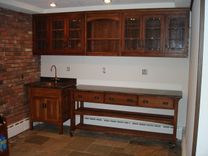 Arts And Crafts Quartersawn Oak Bar, Sink, & Cabinet 6 small
