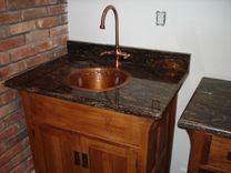 Arts And Crafts Quartersawn Oak Bar, Sink, & Cabinet 7 small