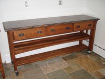 Arts And Crafts Quartersawn Oak Bar, Sink, & Cabinet 8 small