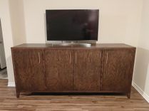 Oak Buffet W/ Gold Hardware 3 small