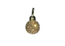 Round Crystallized Personalized Dog Tag Genuine European Crystals Bedazzled 1 small