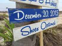 Navy Blue Beach Wedding Sign, Rustic Shoes Optional Directional Sign 2 small
