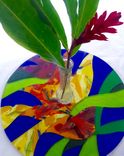 Fused Glass Charger - Ulu Pua 3 small