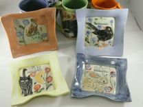 Set Of Two: 6" Square Plates For Tapas, Snacks, Salad 2 small