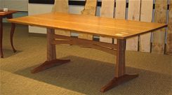 Cherry 3-Plank Trestle Dining Table 1 small