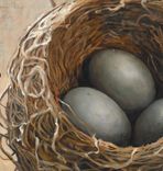"Three" - Fine Art Giclee Print Of A Bird's Nest On Gallery Wrapped Canvas Available In Two Sizes 3 small