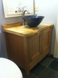 Cherry Bathroom Vanity With Live-Edge Pine Counter 1 small