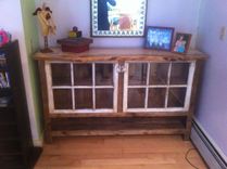 Reclaimed Wood Sideboard With Recycled Windows 2 small