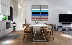 2-Panel Linear Dimension 48x48 - Wood Wall Art, Panel Art, Metal Wall Art, Modern Art, Wall Decor 4 small