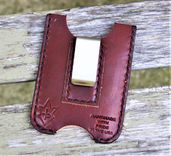 Handmade Leather Minimalist Wallet Minus Wickett And Craig Burgundy Harness Money Clip 3 small