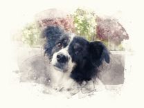 Watercolor Digital Print Portrait Of Pet Or Family, Canvas Print 4 small