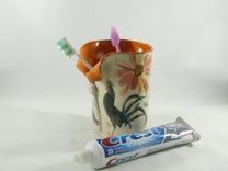 One Ceramic Pencil Holder Desk Organizer / Ceramic Toothbrush Holder 5 small