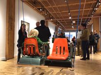 Swing Set: Made Of Salvaged Metal School Desks And Plastic Chairs 2 small