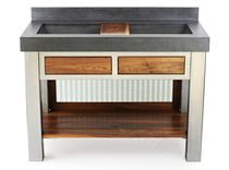 Steel, Walnut, And Concrete Vanity 1 small