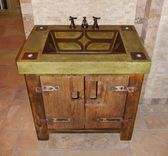 Vanity With Rustic Base And Integral Concrete Sink 1 small
