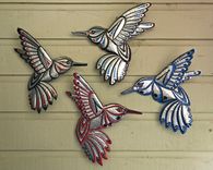 Hummingbird Spirit - Aluminum Metal Bird Tribal Wall Sculpture 6 small