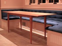 Curly Cherry Table & Upholstered Seating 1 small