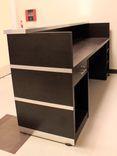 Reception Desk & Accent Wall - Brushed Aluminum & Wenge 3 small