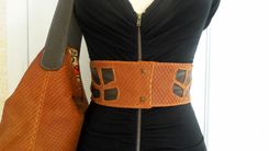 Spotted Leather Corset Belt 2 small