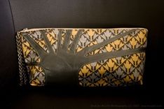 Leather Applique Shoulderbag & Travel Case In Steel/Cocoa 2 small