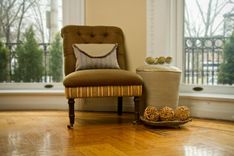 Braid-Trimmed Leather Floor Pouf 1 small