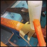 Bronze, Leather & Mother-Of-Pearl Cuff Bracelet 3 small