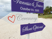 Welcome Wedding Directional Sign, Beach Ceremony Silver Decorative Sign 3 small