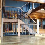 Vertical Bar Railing With Oak Top Rails 3 small