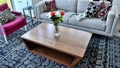 Trapezoid Walnut Coffee Table. Solid Wood 4 small