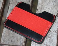 Handmade Leather Parvus Wallet Black Chromexcel Red W/ Money Band 3 small