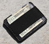 Handmade Leather Parvus Wallet Black Chromexcel Black W/ Money Band 4 small