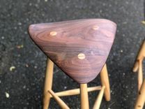 Wharton Esherick Style Wood Counter Stools 2 small
