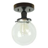Brookside Flush Mount 1-Light 8" Clear Glass Globe 2 small