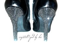 Crystallized High Heel Boots Bling Shoes Made W/ Swarovski Crystals Bedazzled Booties Bridal Wedding 2 small