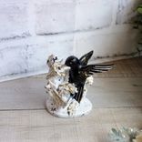 Courtly Song Bird Decor Black White Stripe Decor Hummingbird Figurine 3 small