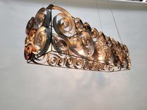 Wine Barrel Ring Swirl Chandelier - Dalga - Made From Retired California Wine Barrel Rings 6 small