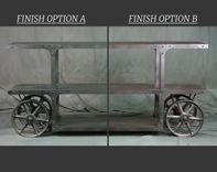 Industrial Trolley Bar Cart, Modern Beverage Station With Trolley Wheels 5 small