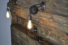 Custom Industrial Contemporary Rustic Metal Wood Led Incandescent Sconce Light Design 2 small