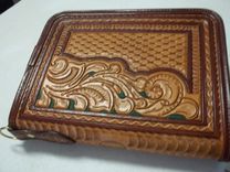 Bcl348 Large Square Pistol Case In Pumpkin With Western Floral 1 small