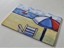 Original Impressionist Nautical Acrylic Painting, 7" X 5" 4 small