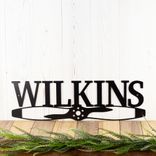 Personalized Airplane Propeller Metal Last Name Plaque for Aviation Pilot 1 small
