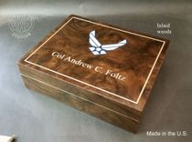 Handcrafted Inlaid Humidor With Free Shipping. 1 small
