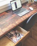 Reclaimed Wood & Steel Desk - 3 Drawers, Douglas Fir 3 small