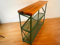 Welded Steel And Reclaimed Wood Console Table / Shelf / Accent Table 3 small