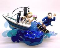 Wedding Cake Toppers, Custom Wedding Cake Toppers Nautical Wedding, Boating Wedding Cake Toppers 6 small