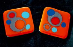 Fused Glass Coasters (2) - Seeds Of Conversation 2 small