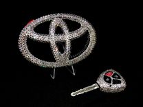 Toyota Crystallized Car Emblem Bling Genuine European Crystals Bedazzled 2 small