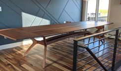 Mid Century Inspired Walnut Dining Table 4 small