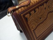 Bcl348 Large Square Pistol Case In Pumpkin With Western Floral 5 small